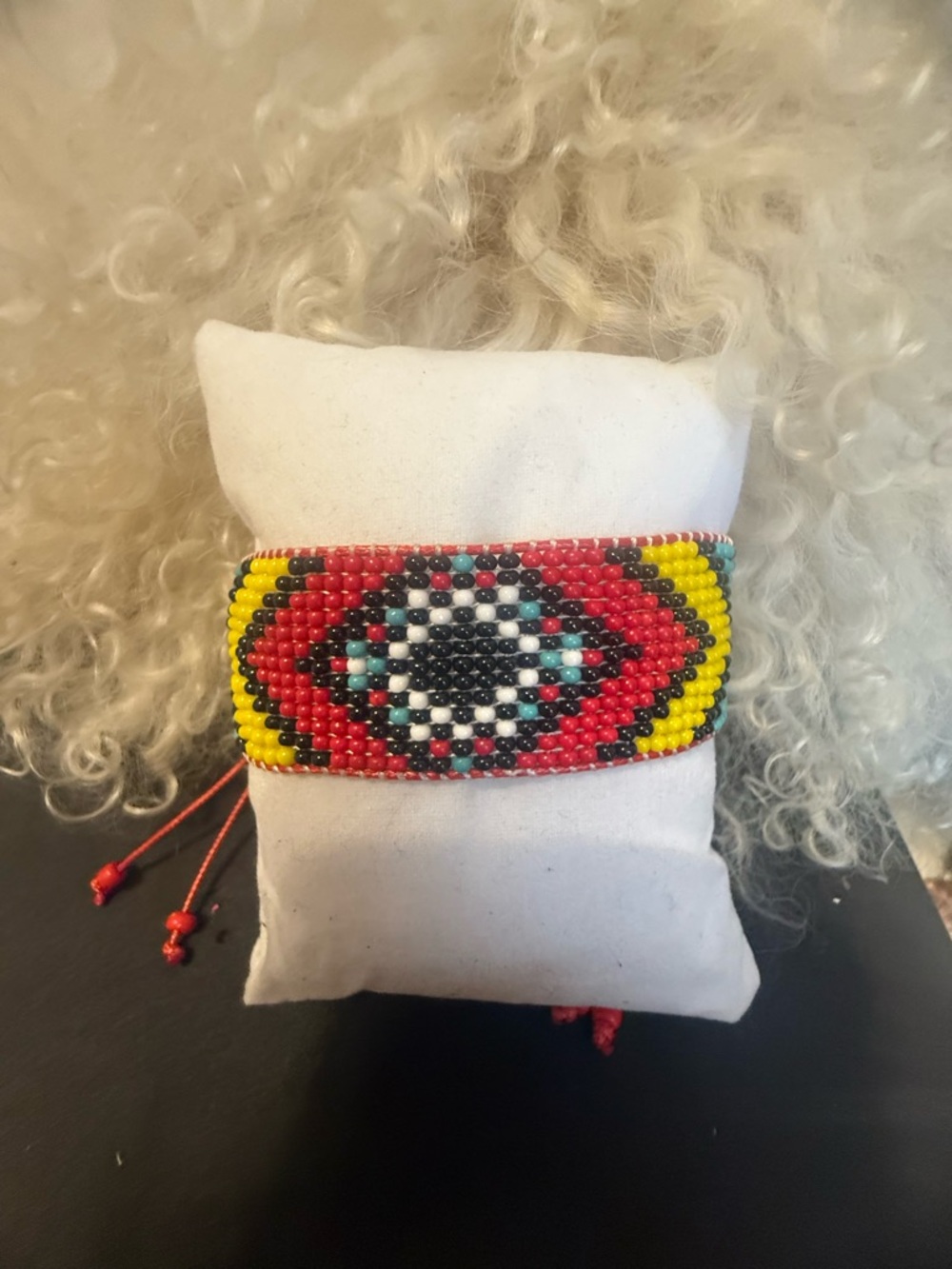 Sea Beed Geometric Bracelet in Red, Yellow & Black